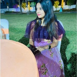 Floral net lehenga with stylish choli